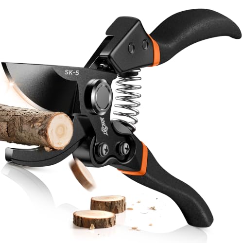 Decerk&amp;reg; Professional Bypass Garden Secateurs, Heavy Duty for 3/4" Branches
