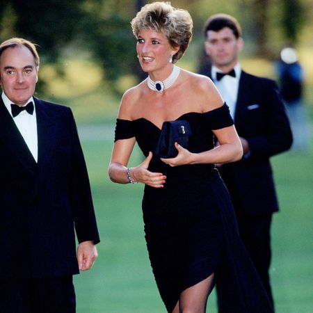 Princess Diana wearing her black revenge dress