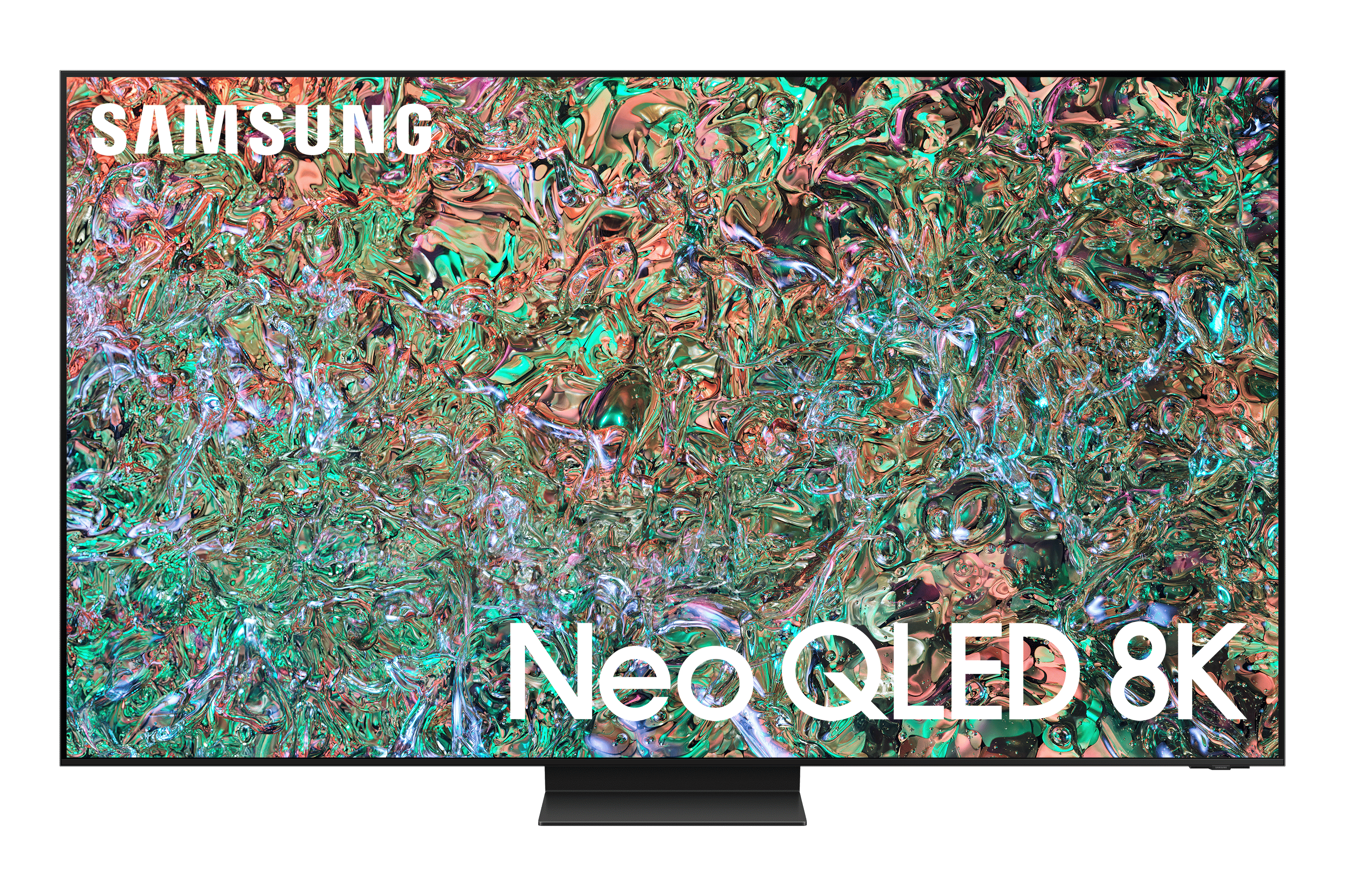 Das Samsung QN800D auf weißem Hintergrund.