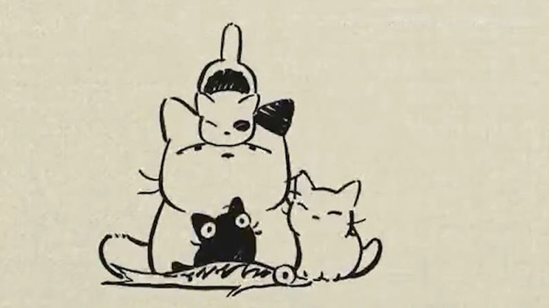 Kawaii Cat Adorable Studio Ghibli-inspired Illustration with Sweet and Fun  Black Strokes on White, Free, AI Image, PoweredTemplate, 125817