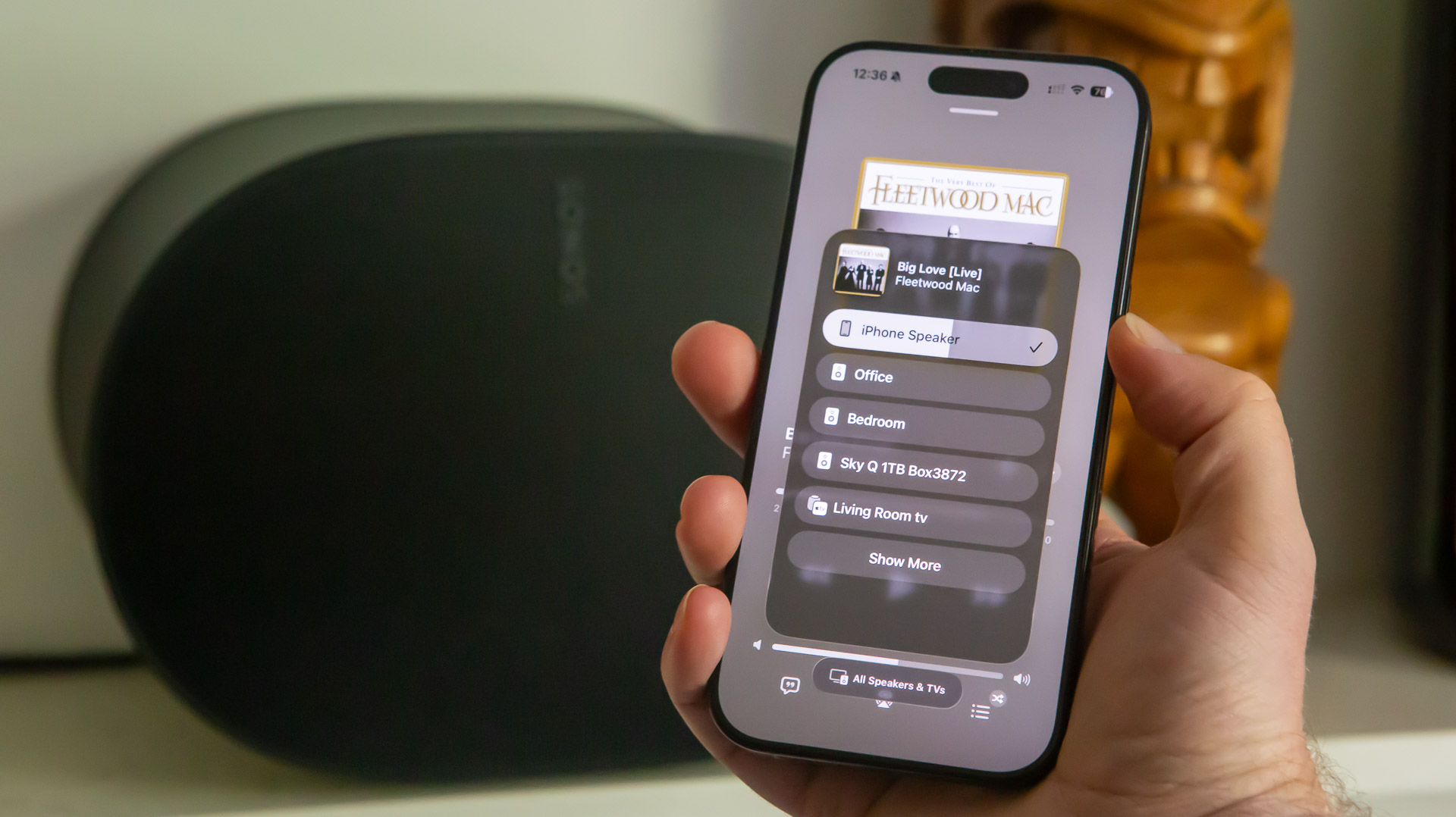 iPhone and Sonos speaker