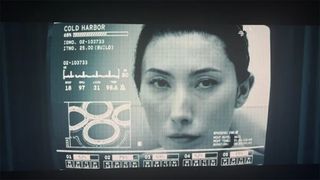 A computer monitor showing Gemma/Ms. Casey and the Cold Harbor program in Severance season 2's premiere