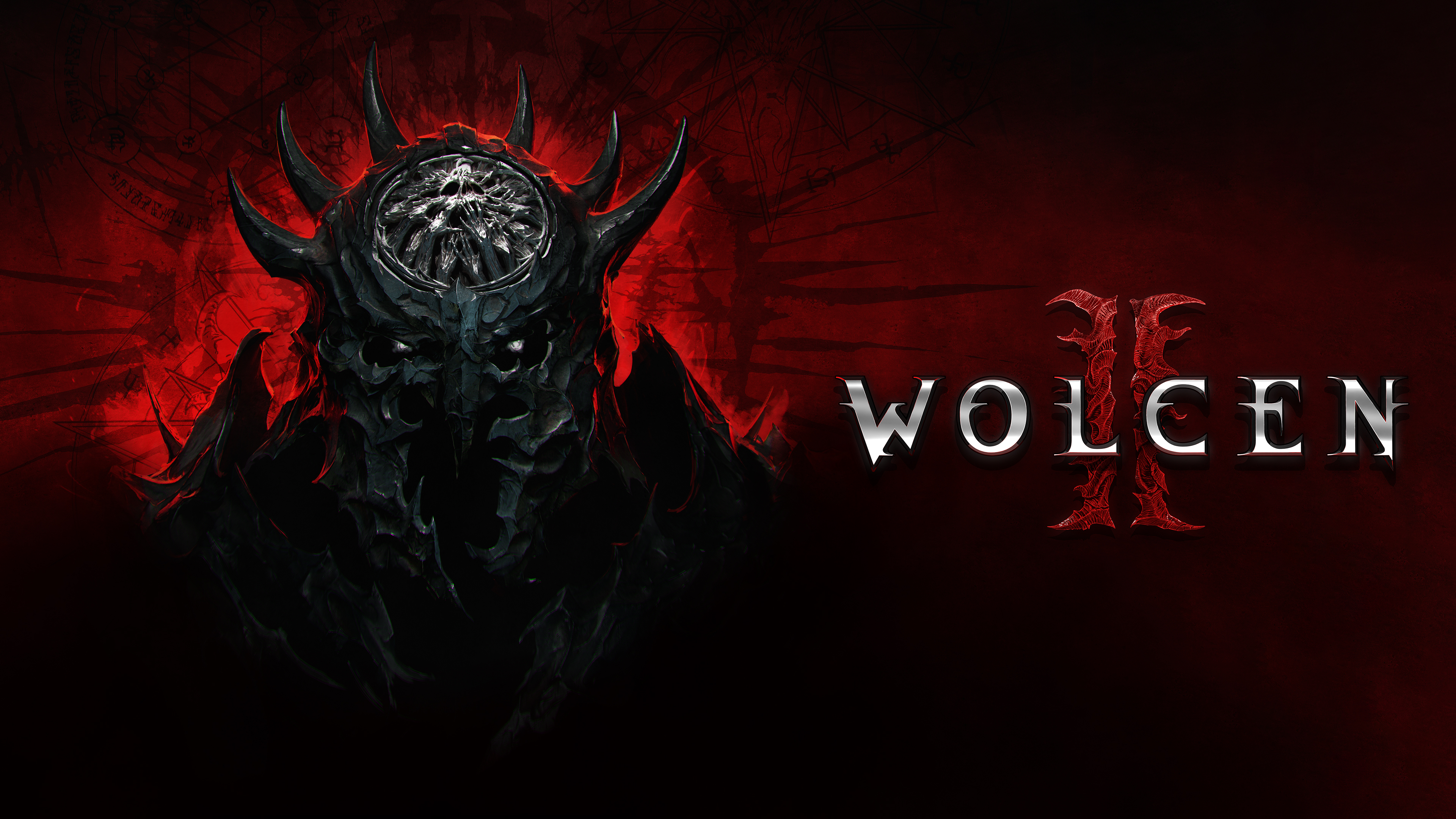 The logo and masked character from Wolcen 2