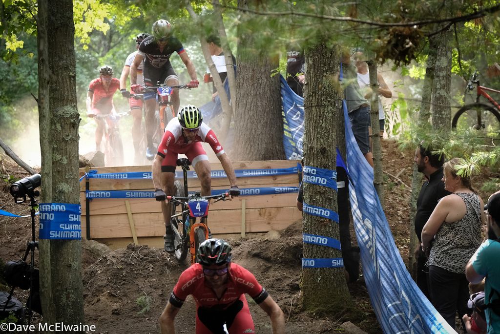 A tight group of five riders led by Florian Vogel (Focus) distanced themselves from the rest of the field