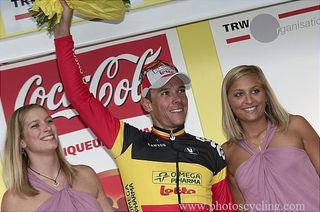 Grand Prix de Wallonie winner Philippe Gilbert takes in the applause.
