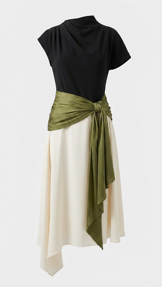Davina Dress - Black/pear Multi