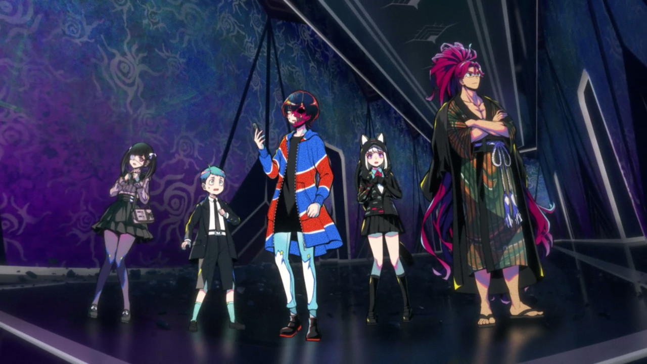 Rei Shimobe, Yugen Ushitora, and other contestants in the escape game in Shuten Order