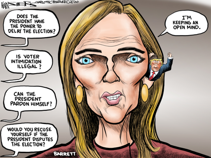 Political Cartoon U.S. Amy Coney Barrett Trump
