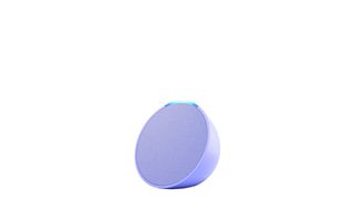 Amazon Echo Pop in lavender on a white background 