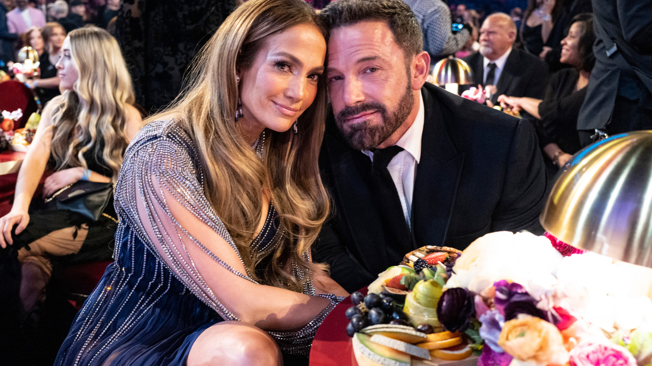 Jennifer Lopez and Ben Affleck seen during the 65th GRAMMY Awards at Crypto.com Arena on February 05, 2023 in Los Angeles, California