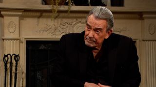 Eric Braeden as Victor in all black in The Young and the Restless