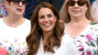 The Princess of Wales smiles as she attends day 2 of the Wimbledon Tennis Championships 2019