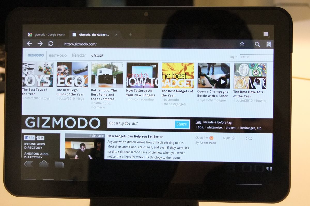 Tabbed browsing in Android 3.0 Honeycomb on the Motorola Xoom
