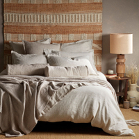 Secret Linen Store Natural Sid Stripe Linen Sheets
