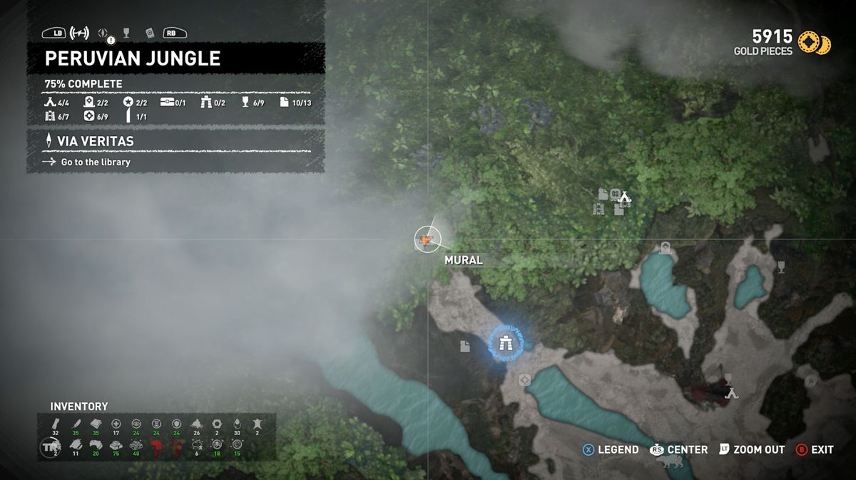 Peruvian Jungle relic, mural, and document locations Complete Shadow