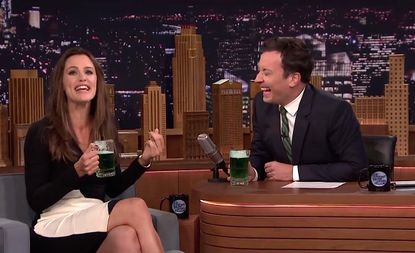 Jennifer Garner and Jimmy Fallon talk parenting over green beers