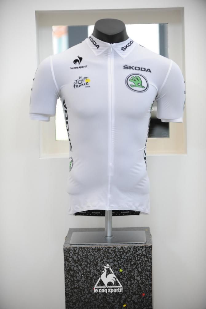 The young riders white jersey by le Coq Sportif