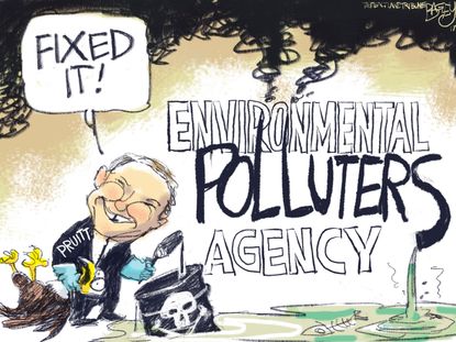 Political cartoon GOP Pruitt EPA Coal Environment