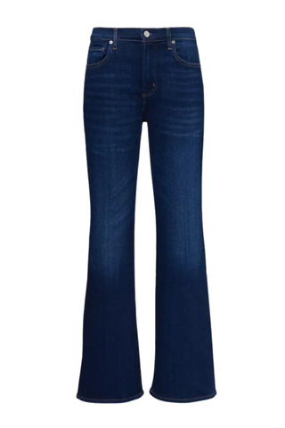 Lilah Flared-Cuffs Straight-Leg High-Rise Stretch-Regenerative-Denim Blend Jeans