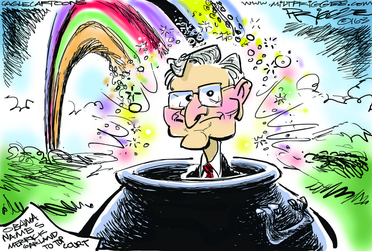 Political cartoon U.S. SCOTUS Garland Nominee