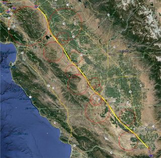 I-5 Section of Proposed Hyperloop Route.