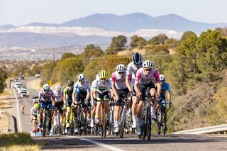 Will Gleason (f) and teammate Sean Gardner (CS Velo) were setting the pace early on the first climb.