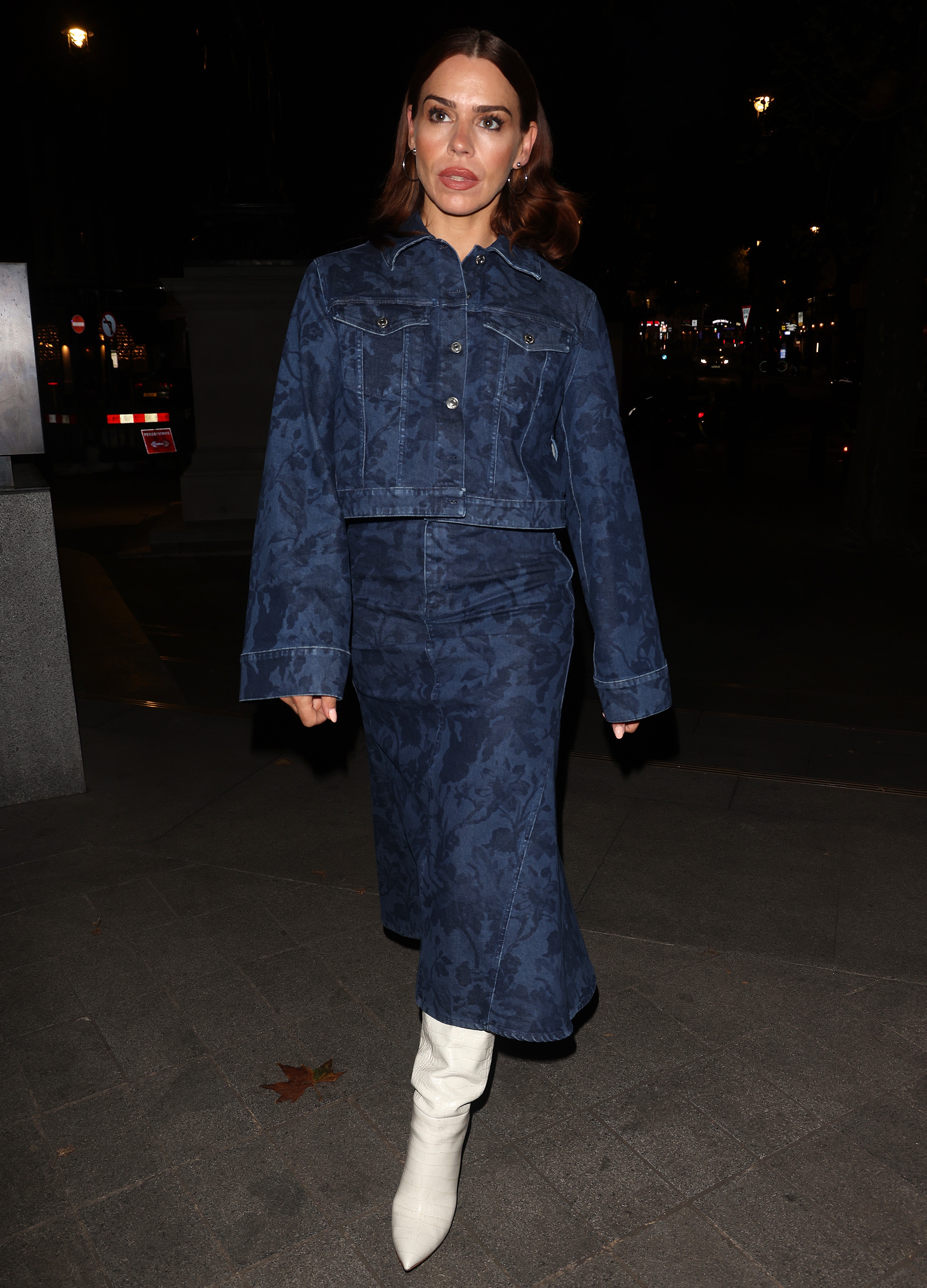 Billie Piper wearing double denim