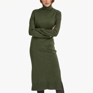 Saint Tropez Mila Roll-neck Midi Dress in Army Green