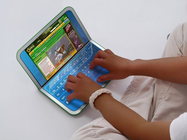 The new OLPC machine features a pair of touch screens.