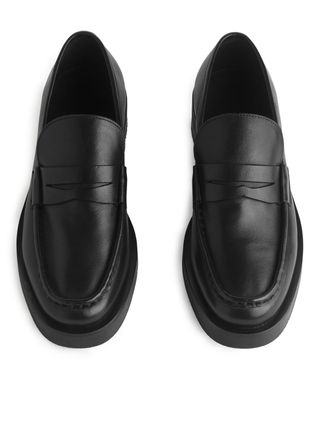 Leather Penny Loafers - Black - Arket Gb