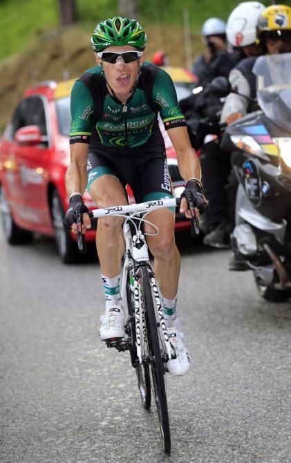 Pierre Rolland (Europcar) on the attack during stage 19