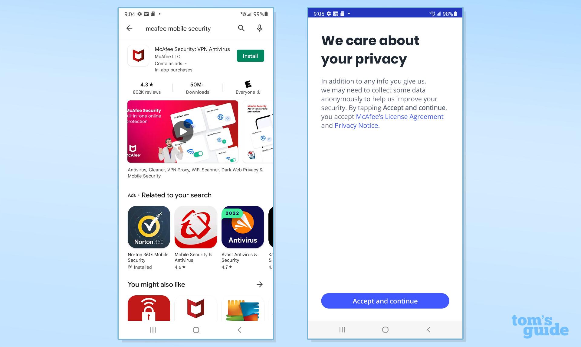 McAfee Mobile Security app screengrab