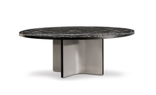Marvin table by Rodolfo Dordoni for Minotti with marble top and metal base