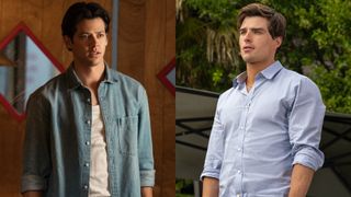 From left to right: Matt Cornett as Sam looking upset in Every Year after, and Michael Bradway as Charlie looking a bit lost in Every Year After. 