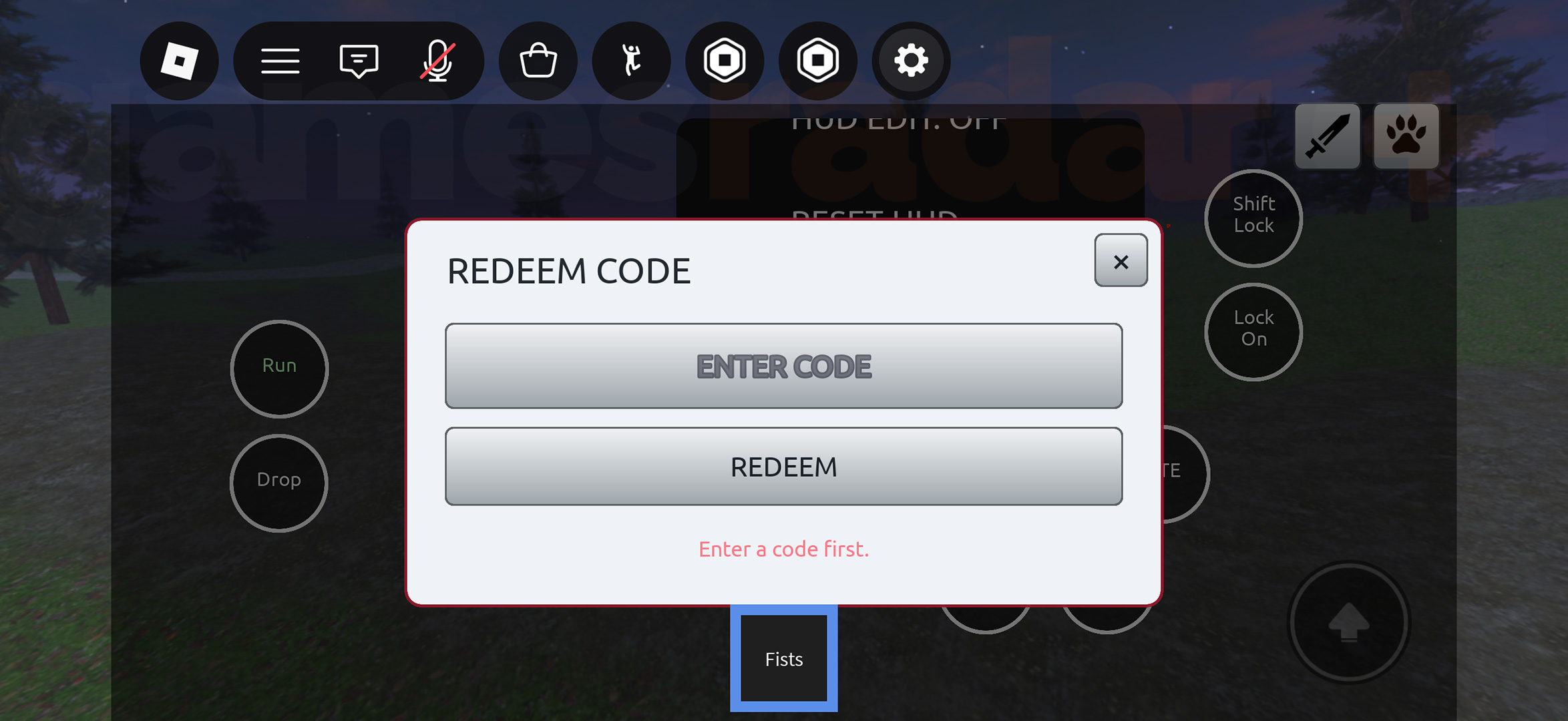 The menu screen used to redeem Vampire Life codes