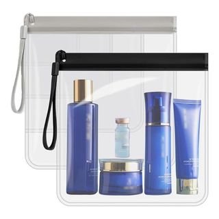 2 pack clear travel toiletry bags