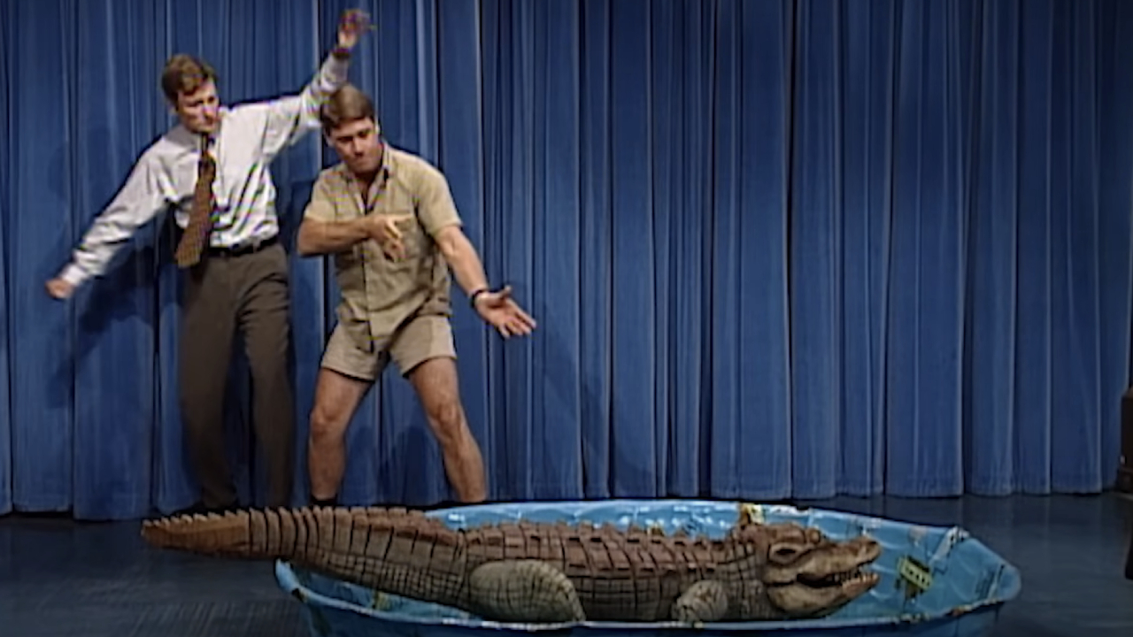 Conan O'Brien and Steve Irwin on Late Night