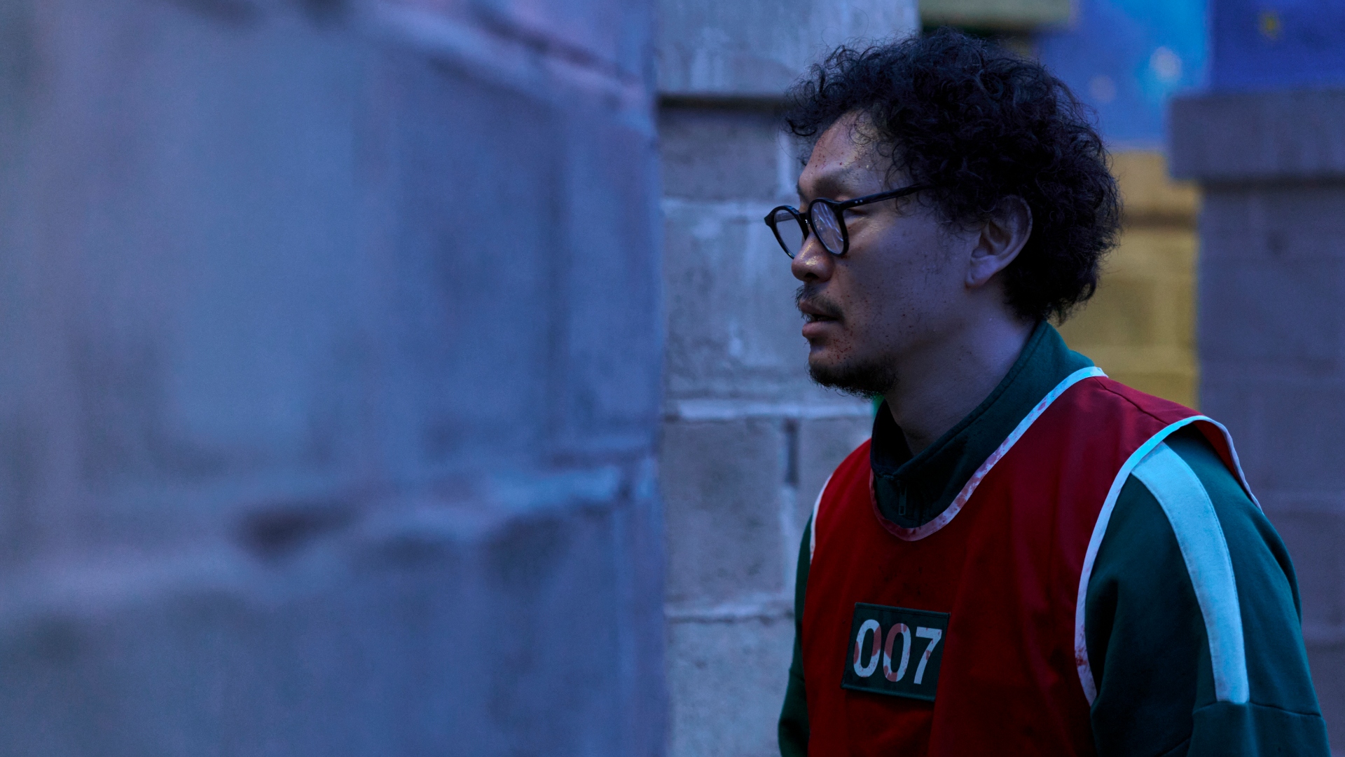 Player 007 looks round a corner in Squid Game season 3