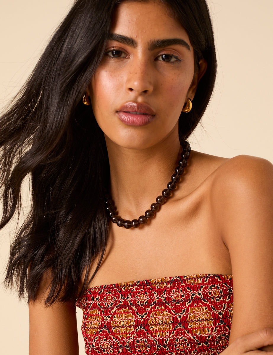 Brown Beed Necklace