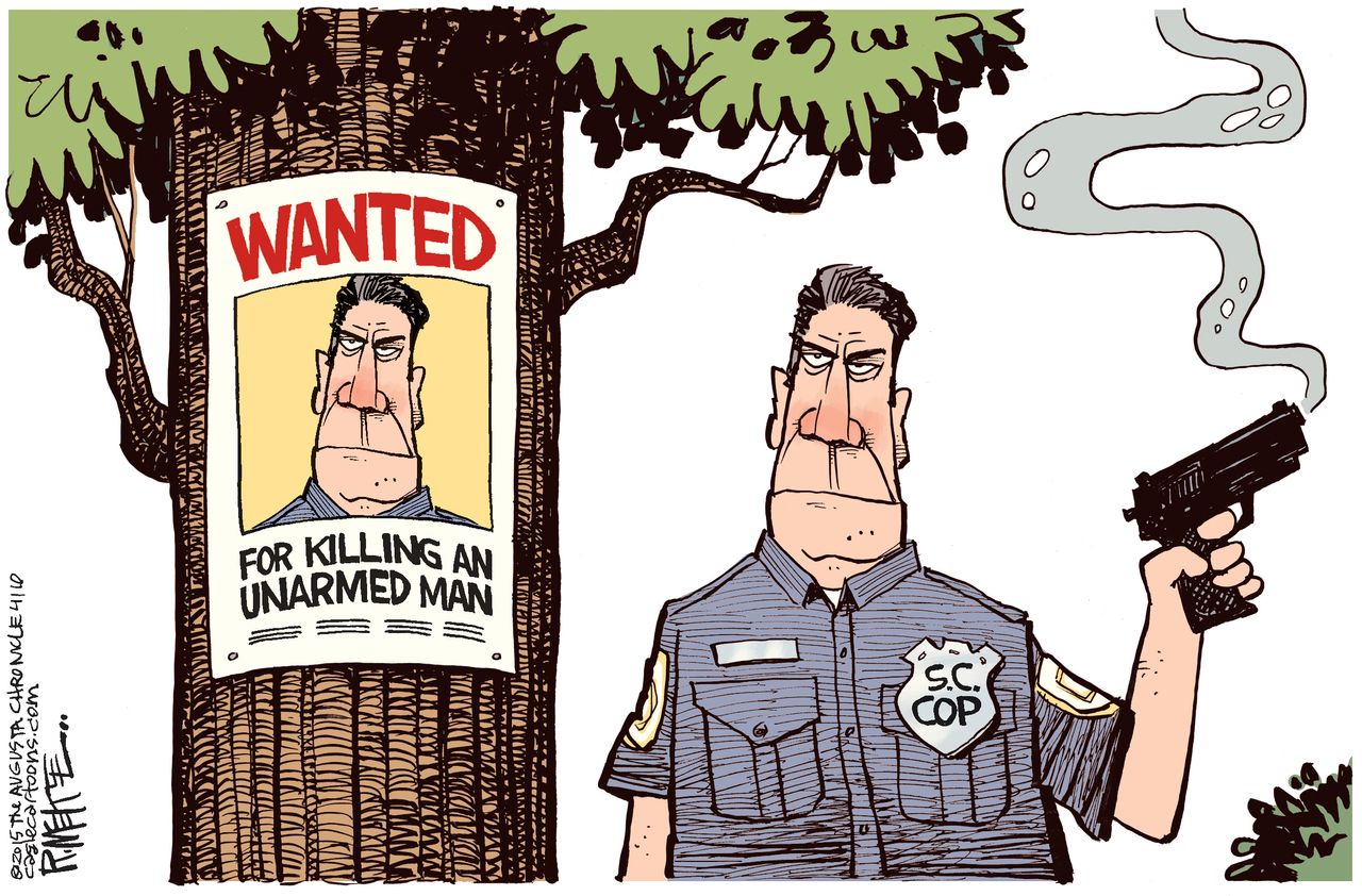 
Editorial cartoon U.S. police shooting