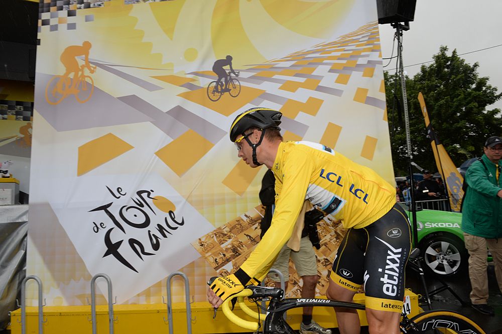 Tony Martin (Etixx-Quickstep) in the maillot jaune
