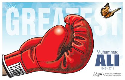 Editorial cartoon sports Muhammad Ali
