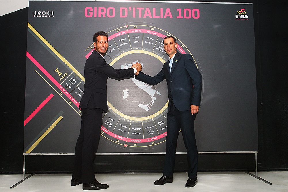 Vincenzo Nibali and Fabio Aru at 2017 Giro d'Italia presentation