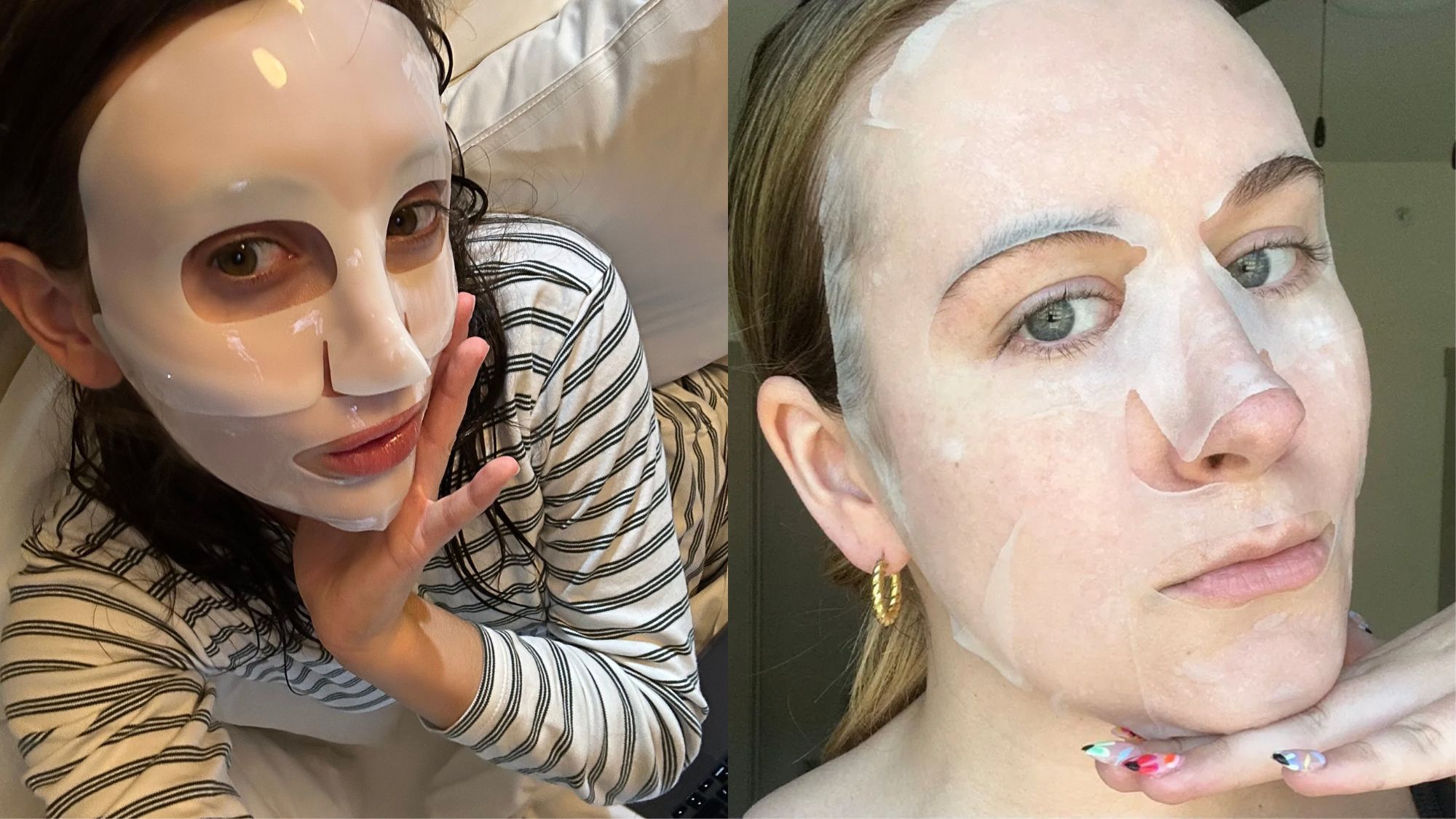 Images of two women wearing face masks.