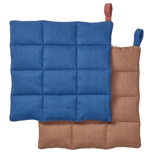 Soluppg&Aring;ng Pot Holder - Blue/brown 8x8 "