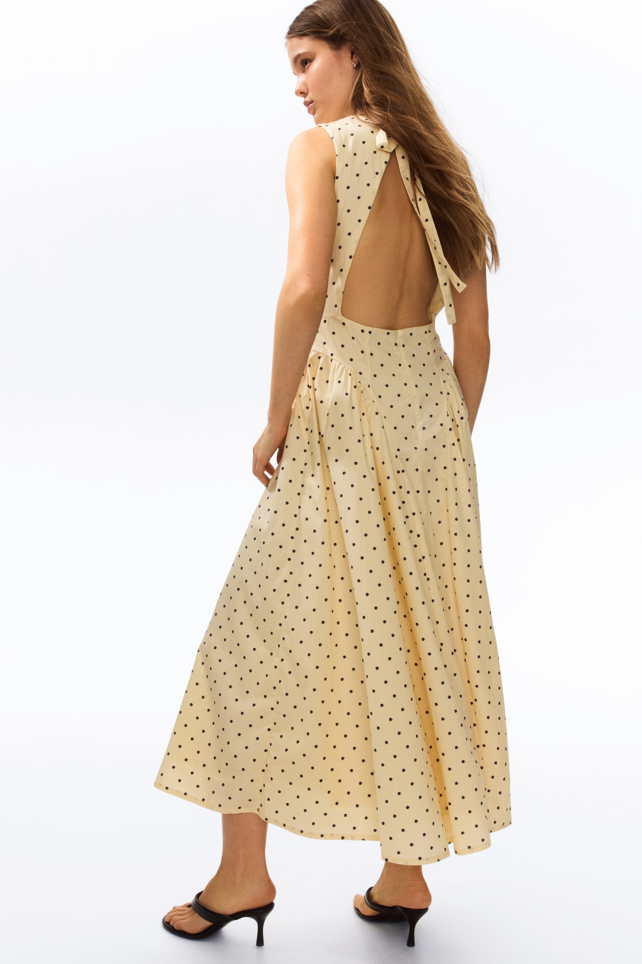 Open-Back Cotton Poplin Dress