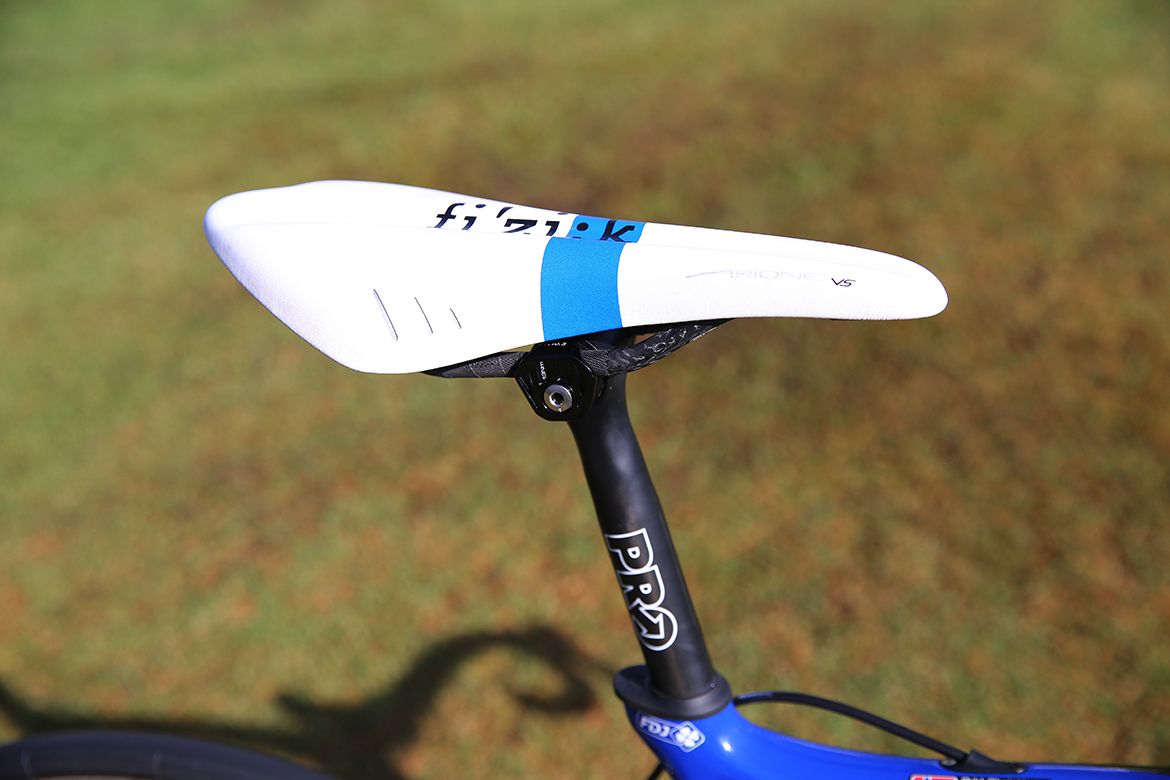 Fizik Arione is a popular saddle, this one is Odd Christian Eiking's