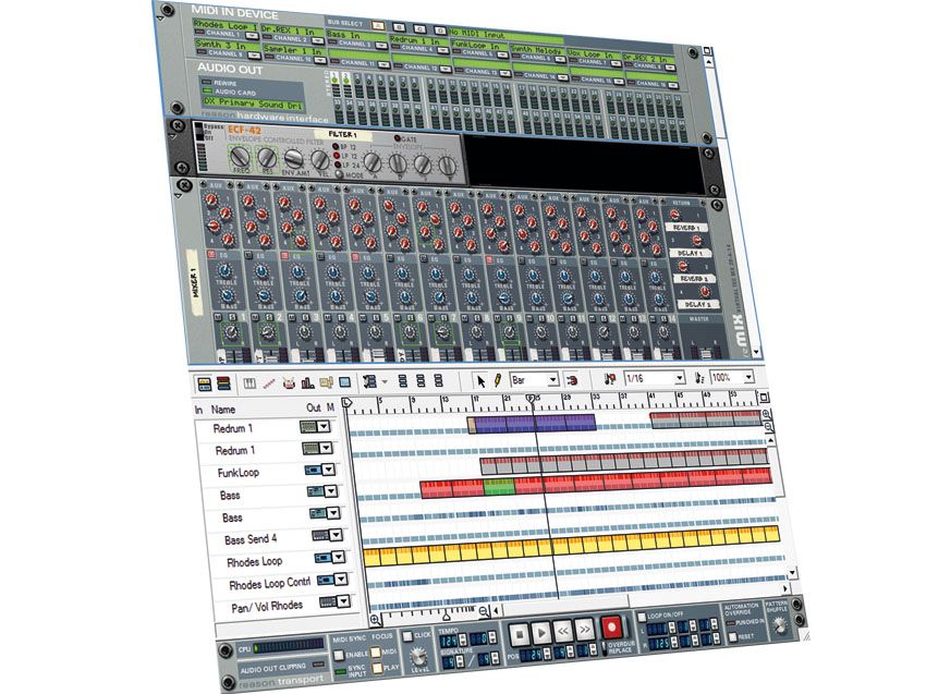 The original Reason GUI, released in November 2000.