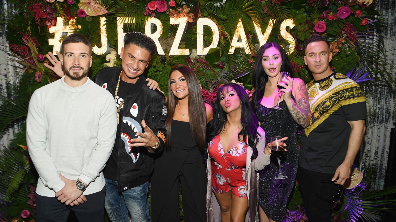 elevision personality attends MTV&#039;s &quot;Jersey Shore Family Vacation&quot; New York premiere party at PHD at the Dream Downtown on April 4, 2018 in New York City.