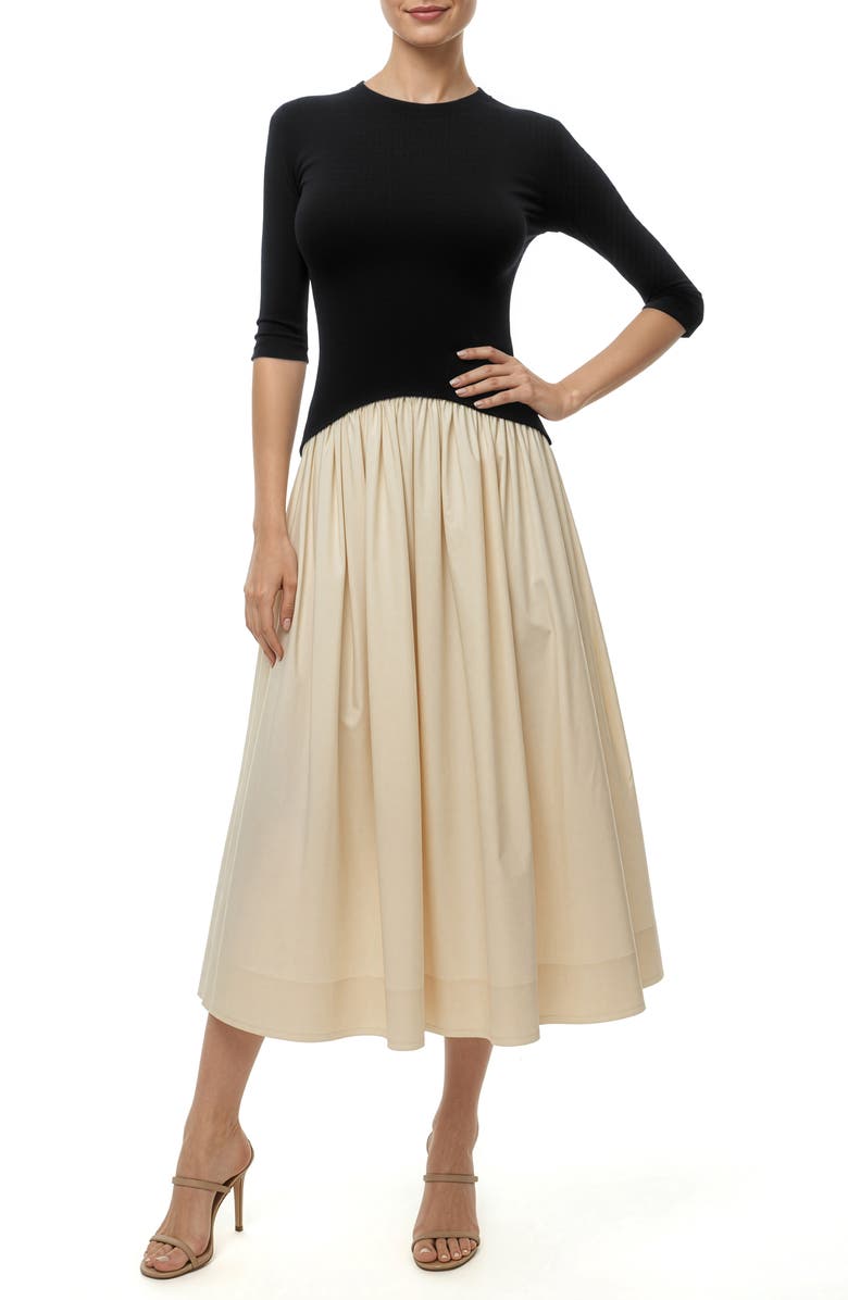 Mixed Media Midi Dress